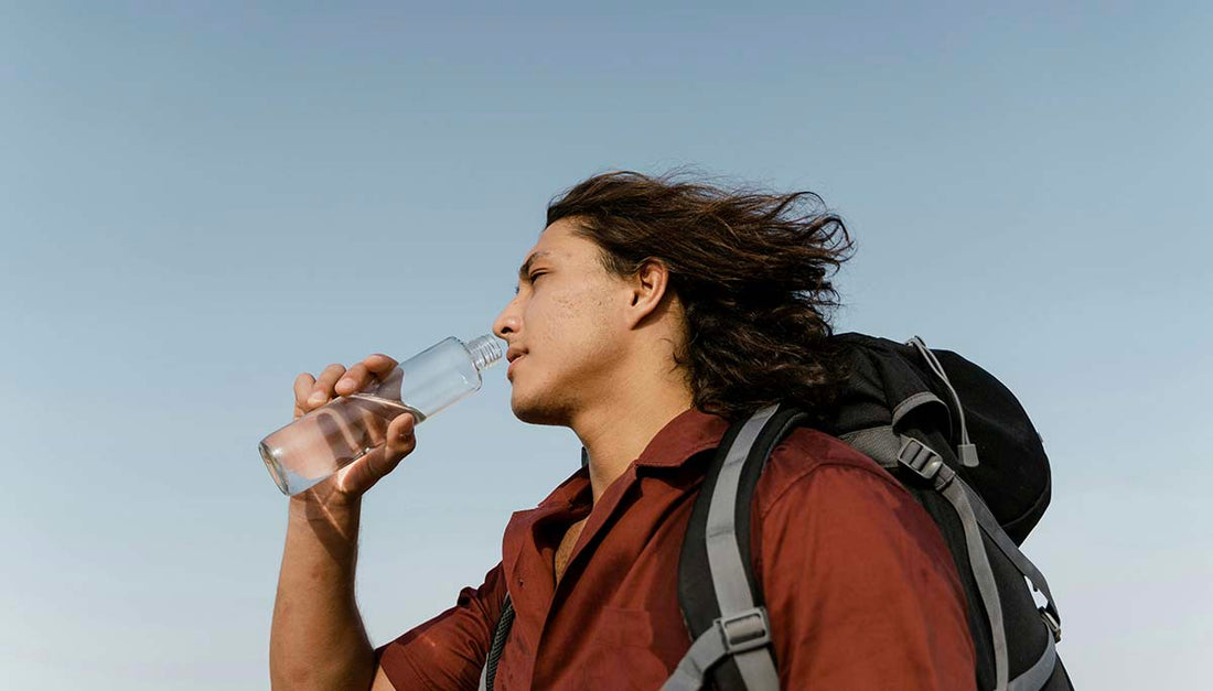 Man drinking healthy water