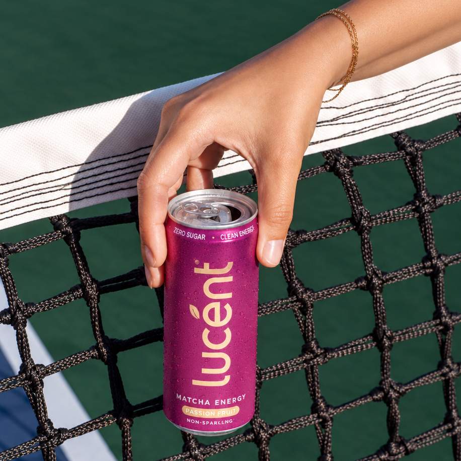 Lucent Passion Fruit matcha energy drink can, 330ml